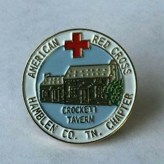 American Red Cross Hamblen Co Chapter Tennessee Davy Crockett Tavern Lapel Pin