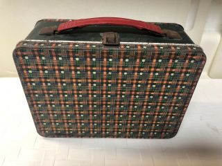 Vintage 1950’s Plaid Lunchbox With Solid Green Sides Rare