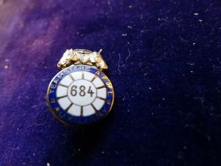Vintage Enameled A.  F.  Of L.  Auxiliary Teamsters 684 Lapel Pinback Bastian Bros