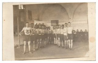 Early 1900s Rppc European Basketball Team Players Real Photo Postcard 5u (2) 1
