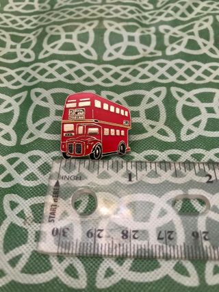 Vintage London England Red Double Decker Bus Enamel Lapel Pin