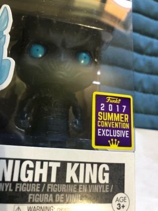 Funko POP Game Of Thrones TRANSLUCENT NIGHT KING SDCC 2017 Exclusive Figure 3