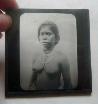 Vintage REal Photo Magic Lantern Slide Races Of India Yazadi Girl 2