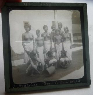 Vintage Real Photo Lantern Slide Races Of India Malabar Group Of Jiesu People