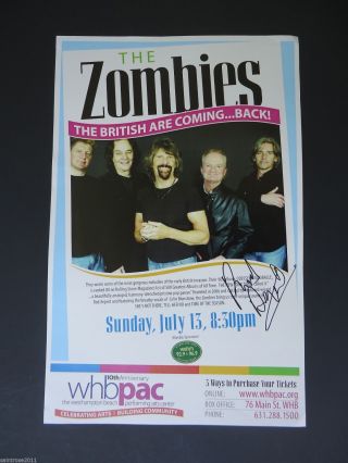 The Zombies Rod Argent Signed Poster & Setlist 2008
