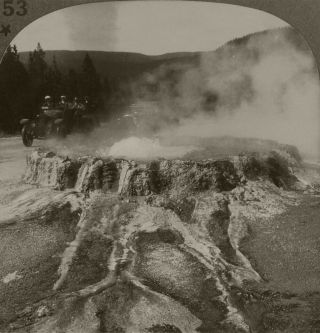 Keystone Stereoview Of Punch Bowl Spring,  Yellowstone N P Scenic America 153 - 2
