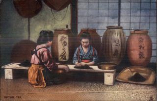 Tuck Oilette Japanese At Home Women Siftig Tea C1910 Postcard