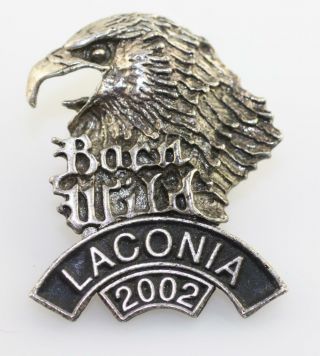 Motorcycle Bike Week Laconia 2002 Pin American Bald Eagle Black Born To Be Wild