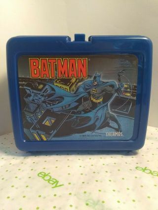 1991 Vintage Batman Dc Comics Plastic Lunch Box With Thermos