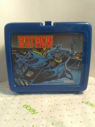 1991 VINTAGE BATMAN DC COMICS PLASTIC LUNCH BOX WITH THERMOS 2