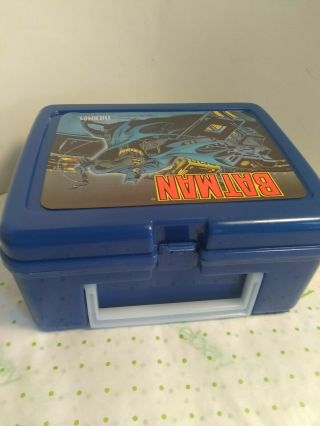 1991 VINTAGE BATMAN DC COMICS PLASTIC LUNCH BOX WITH THERMOS 5