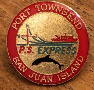 Port Townsend San Juan Island P.  S.  Express Lapel Hat Pin Pinback Washington Wa