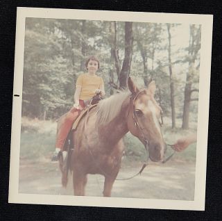 Vintage Photograph Adorable Little Girl Riding On Horse / Pony