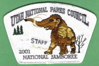Utah National Parks Council 508 Oa 2001 Jamboree Wooly Mammoth Staff Jsp Patch