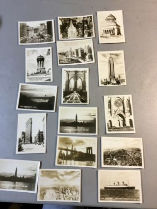 Vintage 1930’s Photographic Views Of York City - 16 Total,  Each 2 1/2” X 3 1/2