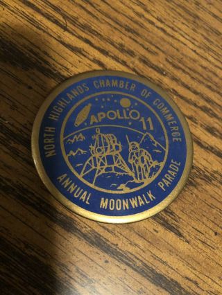 Vintage Apollo 11 Moonwalk Parade Pin