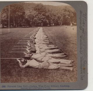 Skirmish Line Drill Cadets West Point Military Academy Ny Underwood Stereoview