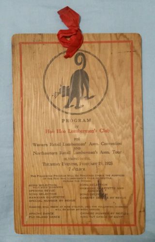 1925 International Order Of Hoo Hoo Lumbermen 