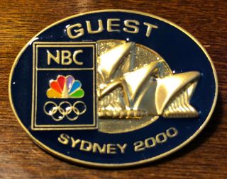 Nbc 2000 Sydney Olympics Media Pin - Guest 3d Gold Opera House - Rare