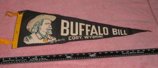 Vtg Buffalo Bill Cody Wyoming Pennant
