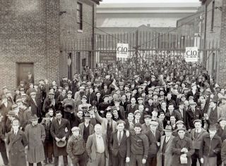 1937 Vintage Photo Cio Labor Strike At Crucible Steel Co.  In Harrison Jersey