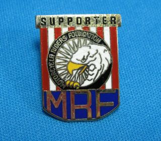 Motorcycle Riders Foundation Mrf Member Supporter Enamel Goldtone Metal Pin Usa
