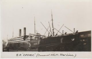 Ss Cedric,  Cunard White Star Line - 2.  5 X 4.  5 Inches