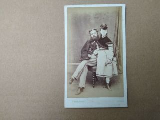 Cdv Victorian Photograph Of A Gent & Girl By S Marshman Of Devizes