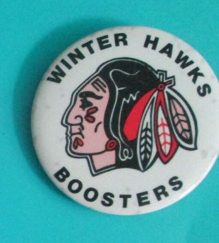 Vintage Portland Winter Hawks Boosters Whl Western Hockey League Button Pinback