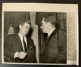 1961 John F.  Kennedy Jfk W Richard Nixon Ap Newswire Press Photo