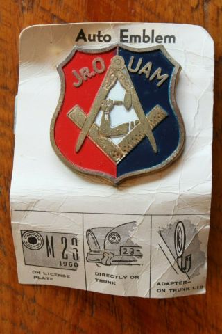 Nos Metal Jr.  Ouam Oder Of United American Mechanics Auto Emblem License Topper