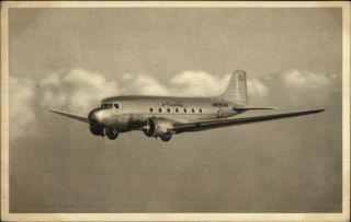 American Airlines Airplane In Flight 1941 Postcard