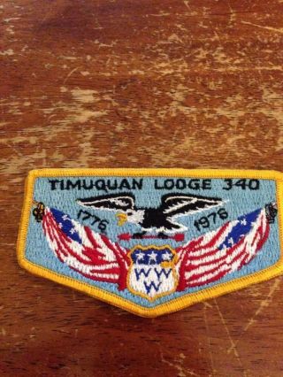 Timuquan Lodge 340 S - 4 Bicentennial Flap Oa Order Of The Arrow C - 312