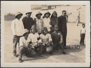 15 China Jiangsu 揚州邵伯鎮 1939 Photo After Athletic Soldiers And Chinese Chairman