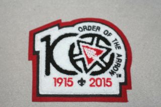 Boy Scouts Oa Order Of The Arrow 2015 Noac Chenille 100 Th Red Background