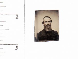 Civil War Era Miniature Gem Tintype Photo Man W/beard.  20