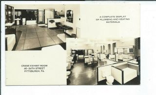 Pittsburgh Pa Pennsylvania Rppc Postcard Crane Exhibit Room Plumbing & Heating