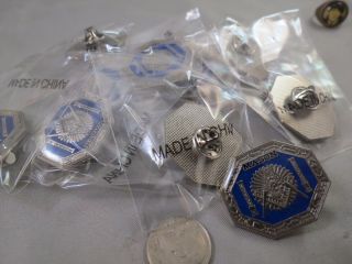 12 Freemason Mason Masonic Pins Silver Blue Lapel Pinback Tie Tack