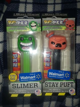 Ghostbusters Pez Wal - Mart Exclusive Slimer Gitd & Stay Puft