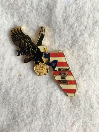 Florida State Shape With Eagle And Flag Colors Lapel/hat Pin