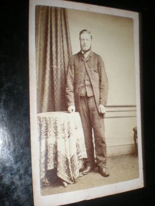 Cdv Old Photograph Man Table By Howie At Edinburgh C1860s Ref 507 (13)