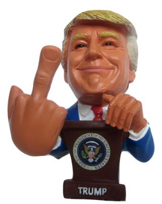 Donald Trump Christmas Present Bobble Middle Finger Bobblehead F K Hillary