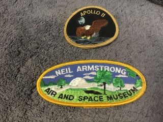 Apollo 11 Mission Patch Official & Neil Armstrong Air And Space Museum Patches