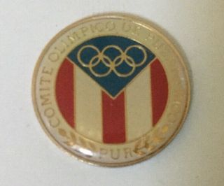 Puerto Rico Olympic Pin Badge Noc From 1984 Los Angeles Usa Olympiad