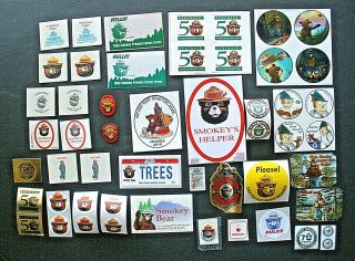 52 Smokey Bear,  Woodsy Owl Stickers,  Etc.