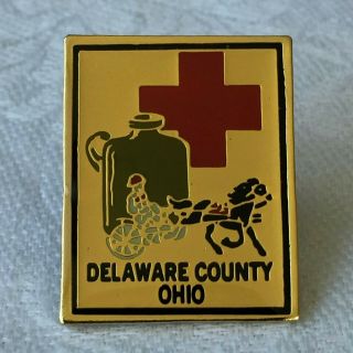 American Red Cross Delaware Ohio Chapter Little Brown Jug Horse Race Lapel Pin