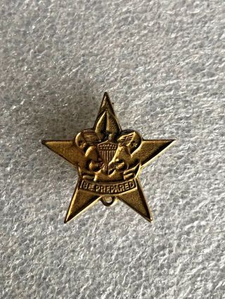 Old Gold Filled Boy Scouts Of America Be Prepared Star Fraternal Pin Badge