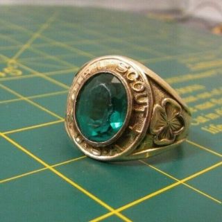 Vintage 10k Gold Filled Girl Scout Ring Sz 6.  5