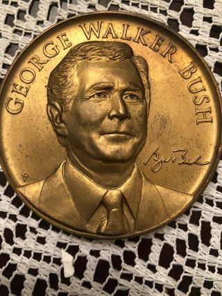 Medallion George W.  Bush Inaugurates January 20.  2001 Signed 3 Inches Copper