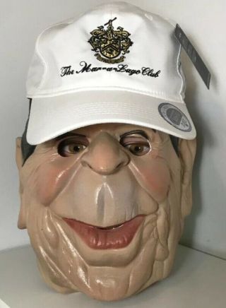 Trump The Mar A Lago Club Ahead Hat On Reagan 1986 Cesar Mask With Display Head.